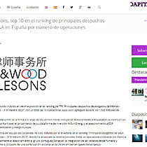 King & Wood Mallesons, top 10 en el ranking de principales despachos de abogados de M&A en Espaa por nmero de operaciones